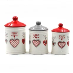 3 Pots à Condiments - Peint à La Main -Promos Nid Objet Magasin 3 pots a condiments peint a la main 1