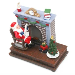 Accessoire De Déco Musical Et Lumineux - Père Noël Et Se Cheminée -Promos Nid Objet Magasin accessoire de deco musical et lumineux pere noel et se cheminee 2