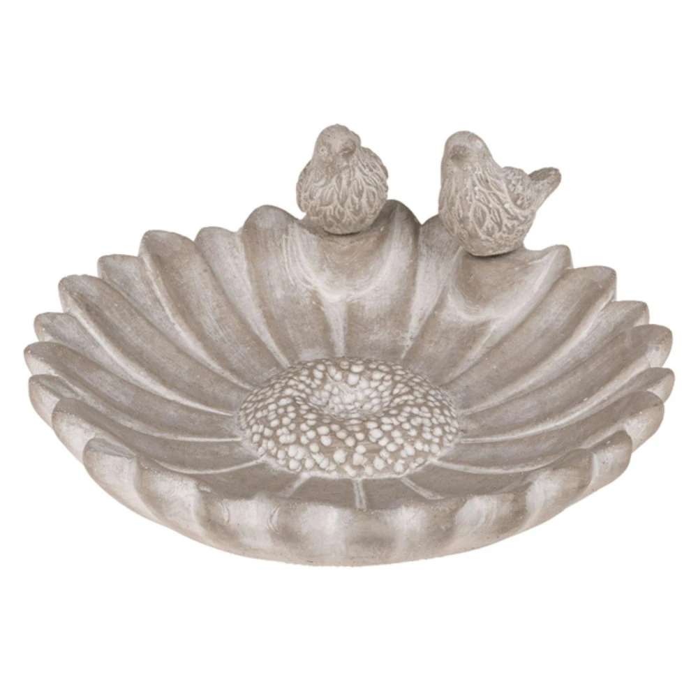 Bain Pour Oiseaux En Ciment - Fleur 2 Bain Pour Oiseaux En Ciment - Fleur – Image 2