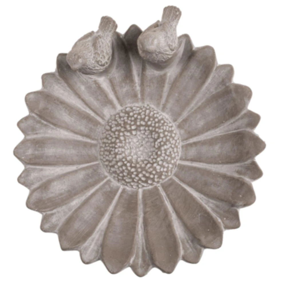 Bain Pour Oiseaux En Ciment - Fleur 4 Bain Pour Oiseaux En Ciment - Fleur – Image 4