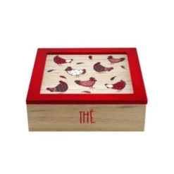 Boîte à Sachets De Thé Poules - Cotty - 4 Compartiments -Promos Nid Objet Magasin boite a sachets de the poules cotty 4 compartiments 2