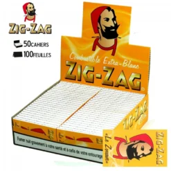 Boite De 50 Carnets De Papier à Rouler Zig Zag Jaune -Promos Nid Objet Magasin boite de 50 carnets de feuilles a rouler zig zag jaune 2