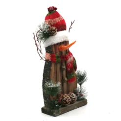 Bonhomme De Neige En Bois Décoré 35 Cm 5 Bonhomme De Neige En Bois Décoré 35 Cm -Promos Nid Objet Magasin bonhomme de neige en bois decore 35 cm 2