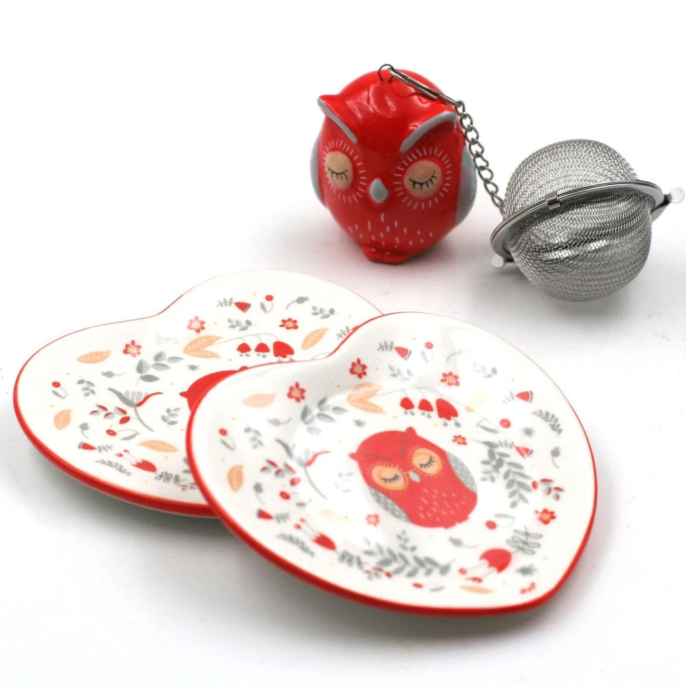 Boule à Thé Avec Reposes Cuillères Collection Chouette Huhula 4 Boule à Thé Avec Reposes Cuillères Collection Chouette Huhula – Image 4