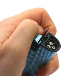 Briquet Turbo Métal Avec Perce Cigare Intégrer - Bleu -Promos Nid Objet Magasin briquet turbo metal avec perce cigare integrer bleu 3