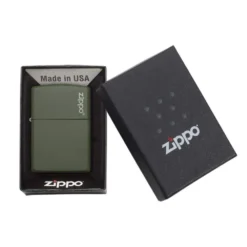 Briquet Zippo Logo - Vert Mat -Promos Nid Objet Magasin briquet zippo logo vert mat 2