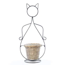 Cache Pot Chat Métal - 83 Cm