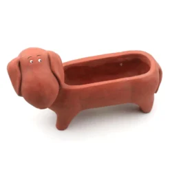 Cache Pot Chien Basset Ocre Rouge -Promos Nid Objet Magasin cache pot chien basset ocre rouge 2
