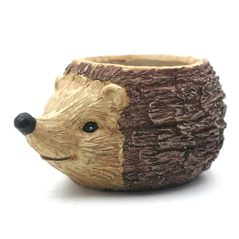 Cache Pot Effet Bois - Hérisson 2 Cache Pot Effet Bois - Hérisson – Image 2