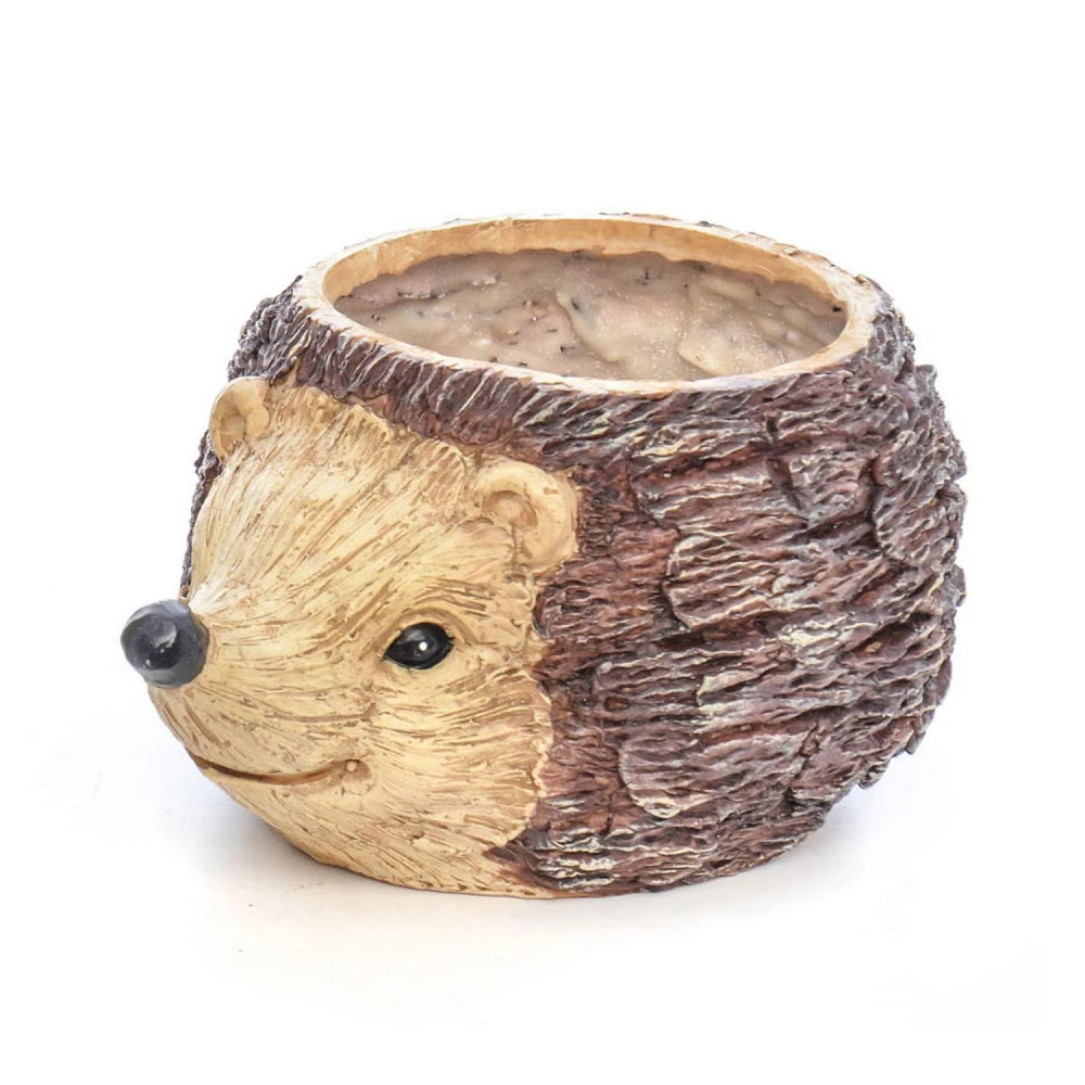 Cache Pot Effet Bois - Hérisson 1 Cache Pot Effet Bois - Hérisson