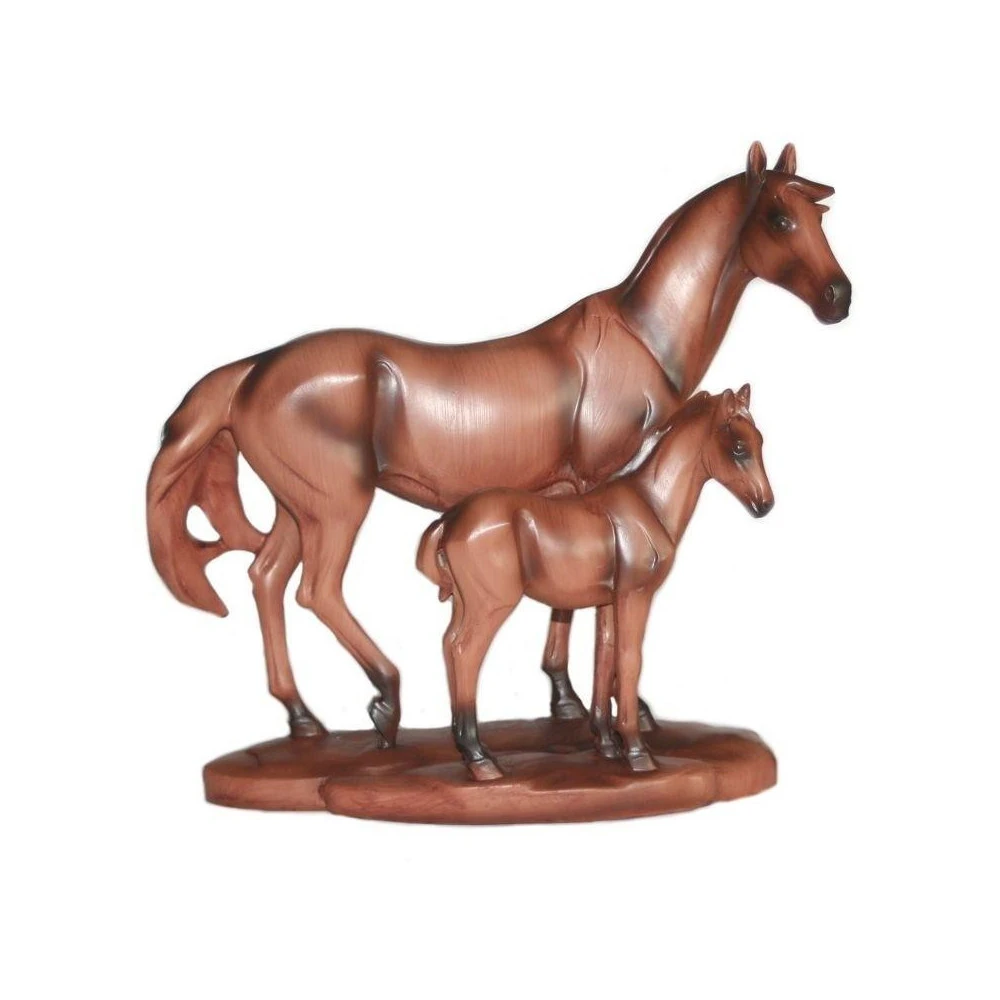 Cheval Avec Poulain Imitation Bois 1 Cheval Avec Poulain Imitation Bois