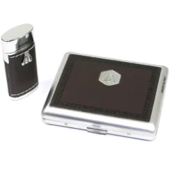 Champ Coffret Laguiole - Briquet Et Etui à Cigarettes Brun -Promos Nid Objet Magasin coffret laguiole briquet et etui a cigarettes brun 4