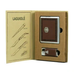 Champ Coffret Laguiole - Briquet Et Etui à Cigarettes Marron -Promos Nid Objet Magasin coffret laguiole briquet et etui a cigarettes marron 1