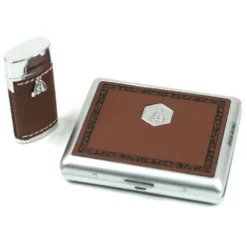 Champ Coffret Laguiole - Briquet Et Etui à Cigarettes Marron -Promos Nid Objet Magasin coffret laguiole briquet et etui a cigarettes marron 4