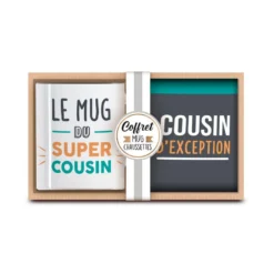 Coffret Mug Et Chaussettes - Cousin -Promos Nid Objet Magasin coffret mug et chaussettes cousin 2