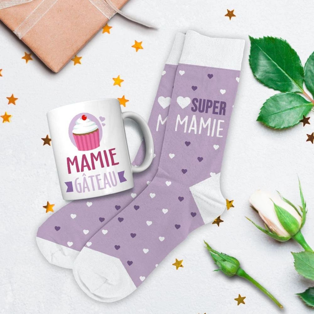 Coffret Mug Et Chaussettes - Mamie 2 Coffret Mug Et Chaussettes - Mamie – Image 2