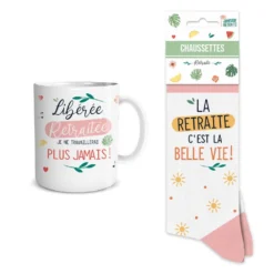 Coffret Mug Et Chaussettes - Retraite Femme -Promos Nid Objet Magasin coffret mug et chaussettes retraite femme 2