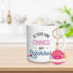 Coffret Mug Et Porte Clés - Connasse -Promos Nid Objet Magasin coffret mug et porte cles connasse 1