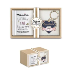 Coffret Mug Et Porte Clés - Ma Soeur -Promos Nid Objet Magasin coffret mug et porte cles ma soeur 2