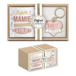 Coffret Mug Et Porte Clés - Mamie Chérie -Promos Nid Objet Magasin coffret mug et porte cles mamie cherie 1