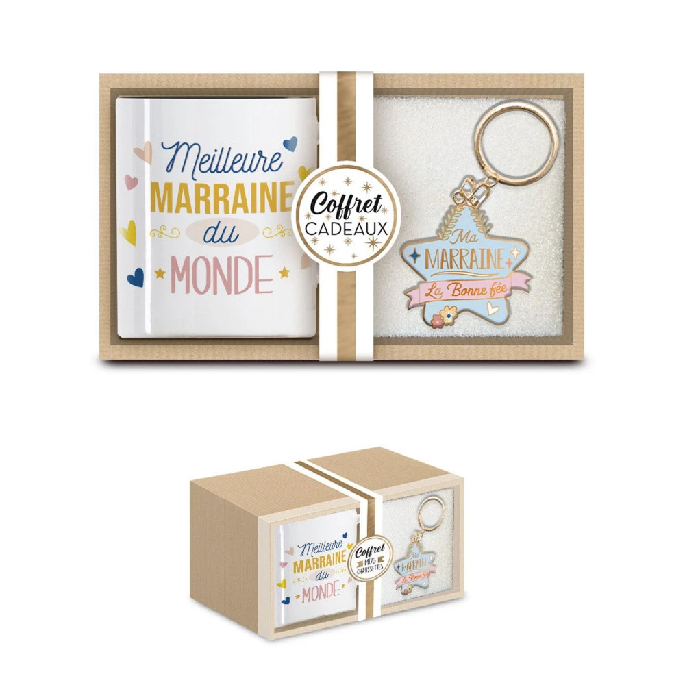 Coffret Mug Et Porte Clés - Marraine 3 Coffret Mug Et Porte Clés - Marraine – Image 3