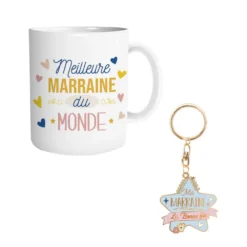 Coffret Mug Et Porte Clés - Marraine