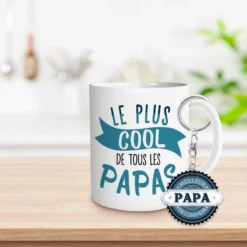 Coffret Mug Et Porte Clés - Papa Cool -Promos Nid Objet Magasin coffret mug et porte cles papa cool 1