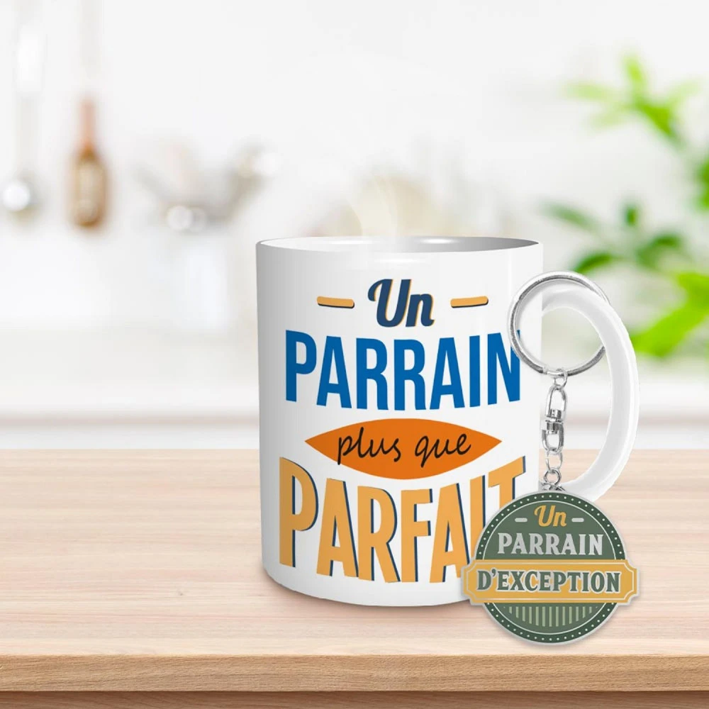 Coffret Mug Et Porte Clés - Parrain 2 Coffret Mug Et Porte Clés - Parrain – Image 2