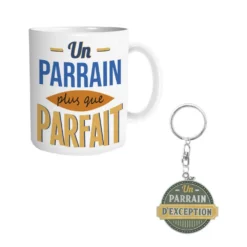 Coffret Mug Et Porte Clés - Parrain