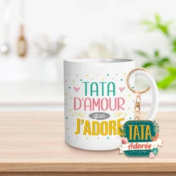 Coffret Mug Et Porte Clés - Tata -Promos Nid Objet Magasin coffret mug et porte cles tata 1