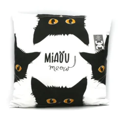 Coussin Meow - 40 X 40 Cm - 100 % Coton