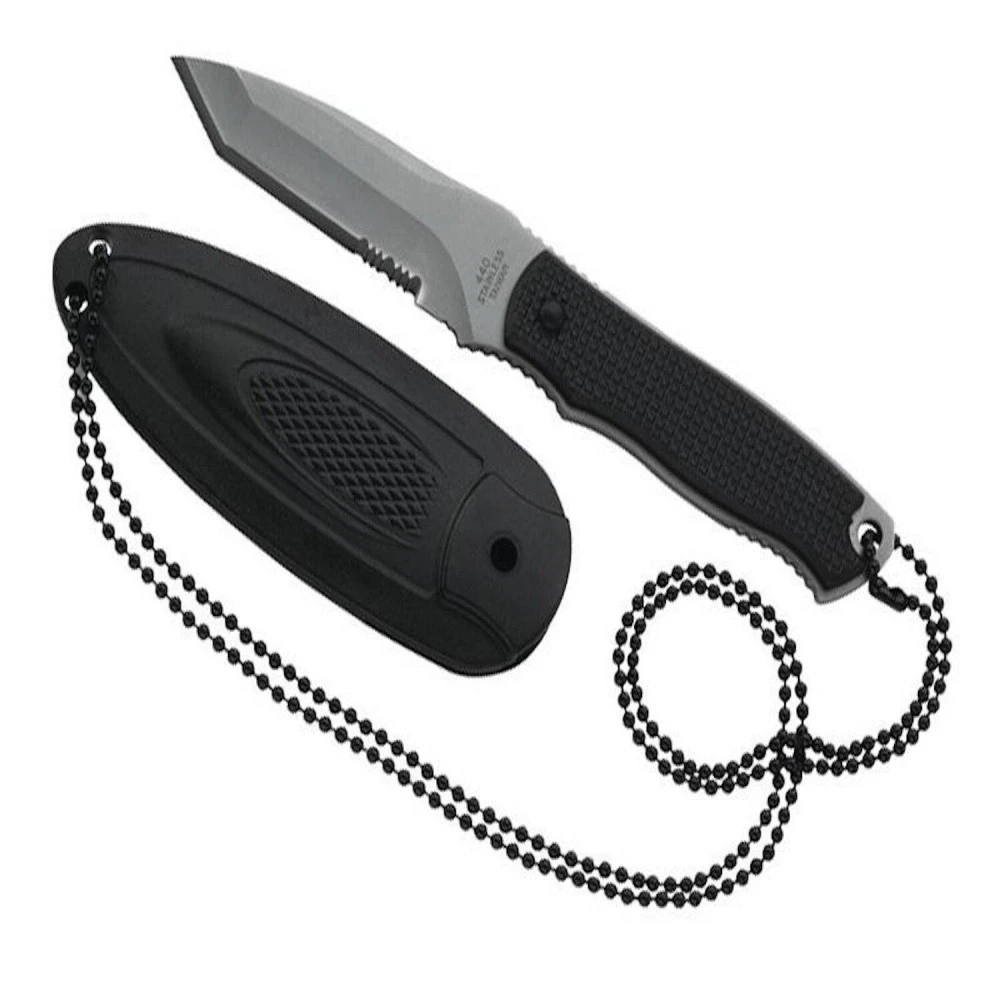 COUTEAU DE COU HERBERTZ NOIR 7CM 440 SEMI-DENTEE + ETUI Réf. : 103407 1 COUTEAU DE COU HERBERTZ NOIR 7CM 440 SEMI-DENTEE + ETUI Réf. : 103407