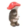 Déco De Jardin 22 Cm En Céramique - Hérisson Avec Champignon Rouge