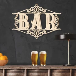Déco En Bois - Enseigne "BAR" -Promos Nid Objet Magasin deco en bois enseigne bar 2