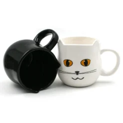 Duo De Tasses Chats Noir Et Blanc Meow -Promos Nid Objet Magasin duo de tasses chats noir et blanc meow 1