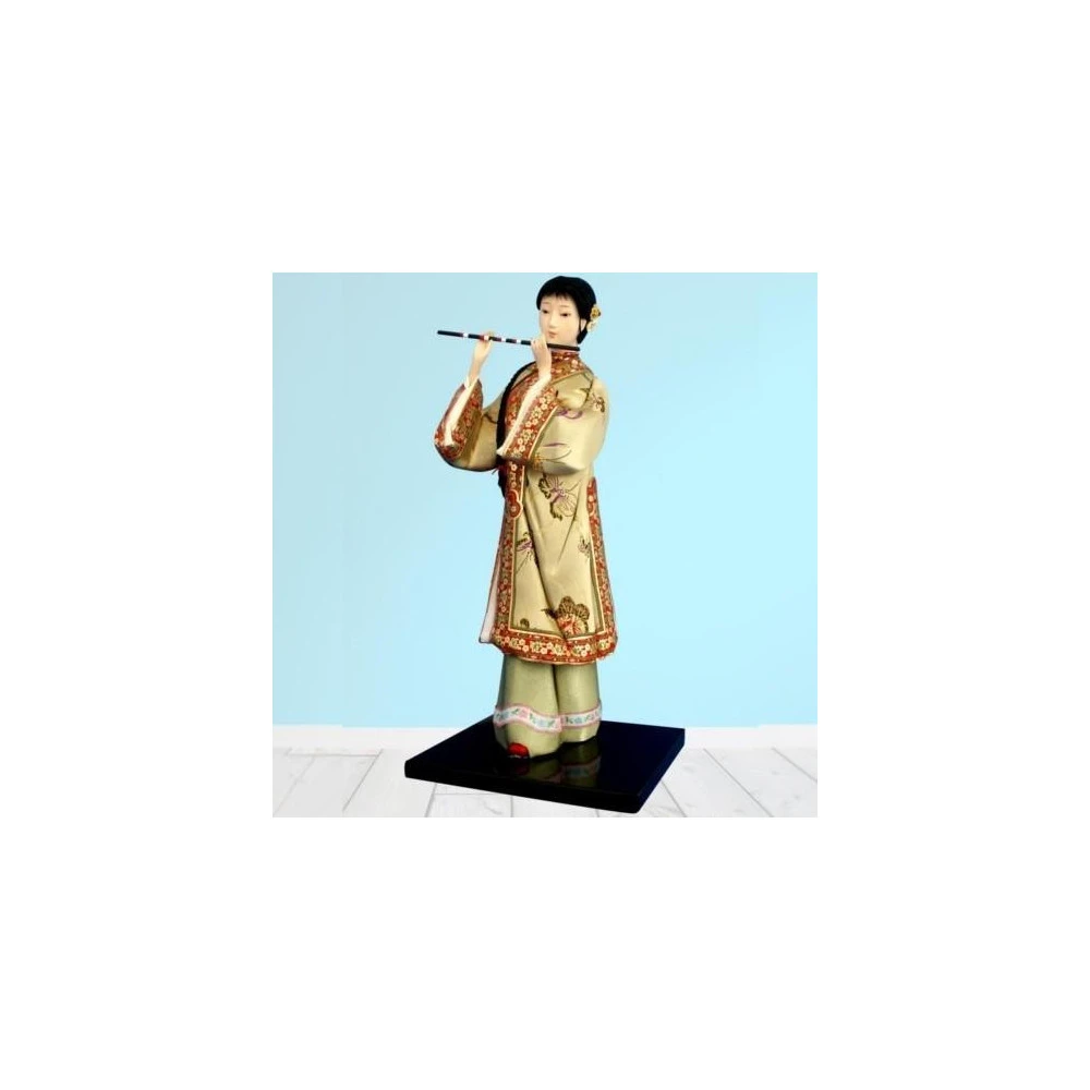 Figurine Chinoise - Femme Debout Avec Flûte 4 Figurine Chinoise - Femme Debout Avec Flûte – Image 4