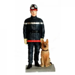 Figurine En Résine : Pompier Et Son Chien -Promos Nid Objet Magasin figurine en resine pompier et son chien 3
