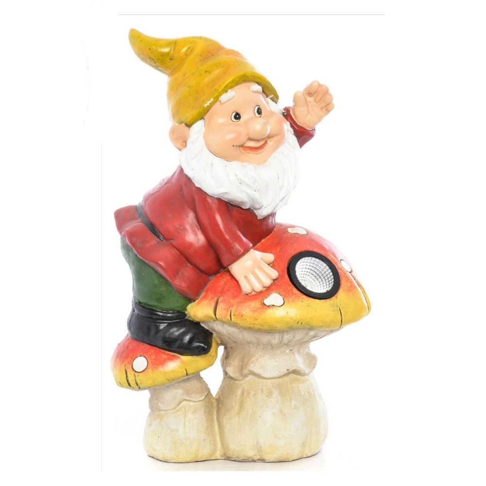 Grand Nain De Jardin Solaire - 42 Cm Champignon 1 Grand Nain De Jardin Solaire - 42 Cm Champignon