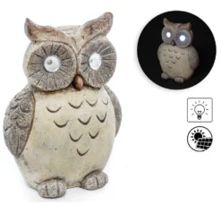 Hibou De Déco Extérieur 26 Cm - Solaire Avec LED -Promos Nid Objet Magasin hibou de deco exterieur 26 cm solaire avec led 1