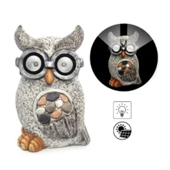 Hibou De Déco Extérieur - Solaire Avec LED -Promos Nid Objet Magasin hibou de deco exterieur solaire avec led 1