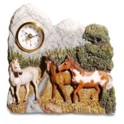 Horloge 3 Chevaux Et Rivière -Promos Nid Objet Magasin horloge 3 chevaux et riviere 1