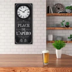 Horloge En Bois 70 Cm - Place De L'Apéro -Promos Nid Objet Magasin horloge en bois 70 cm place de l apero 1