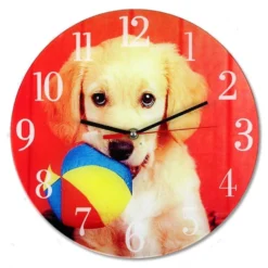 Horloge En Verre Chien Avec Ballon
