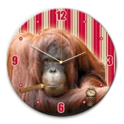 Horloge En Verre Singe Avec Cigare