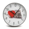 Horloge Silencieuse Motif Chat Avec Coeur 24 Cm