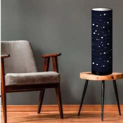 Lampe Tube 63 Cm Ajourée Bleu Nuit -Promos Nid Objet Magasin lampe tube 63 cm ajouree bleu nuit 1