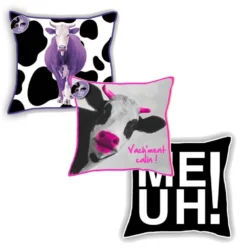Lot 3 Coussins Humoristiques - Les Vaches -Promos Nid Objet Magasin lot 3 coussins vache 3