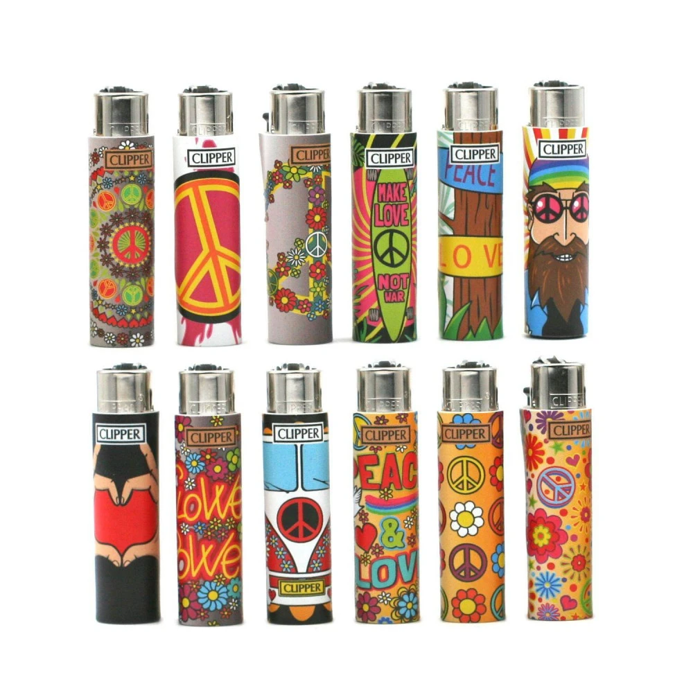 Lot De 12 Briquets Clipper Collection Hippie Cover 1 Lot De 12 Briquets Clipper Collection Hippie Cover