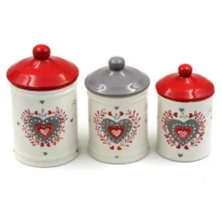 Lot De 3 Pots De Cuisine à La Façon Coeur Alsacien -Promos Nid Objet Magasin lot de 3 pots de cuisine a la facon coeur alsacien 1