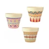 Lot De 3 Pots De Fleurs En Bambou Ø 18,5 Cm – Motif